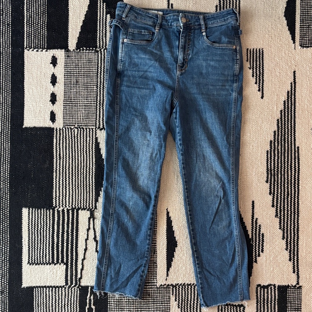 Pilcro and the Letterpress Straight Leg Blue Jeans